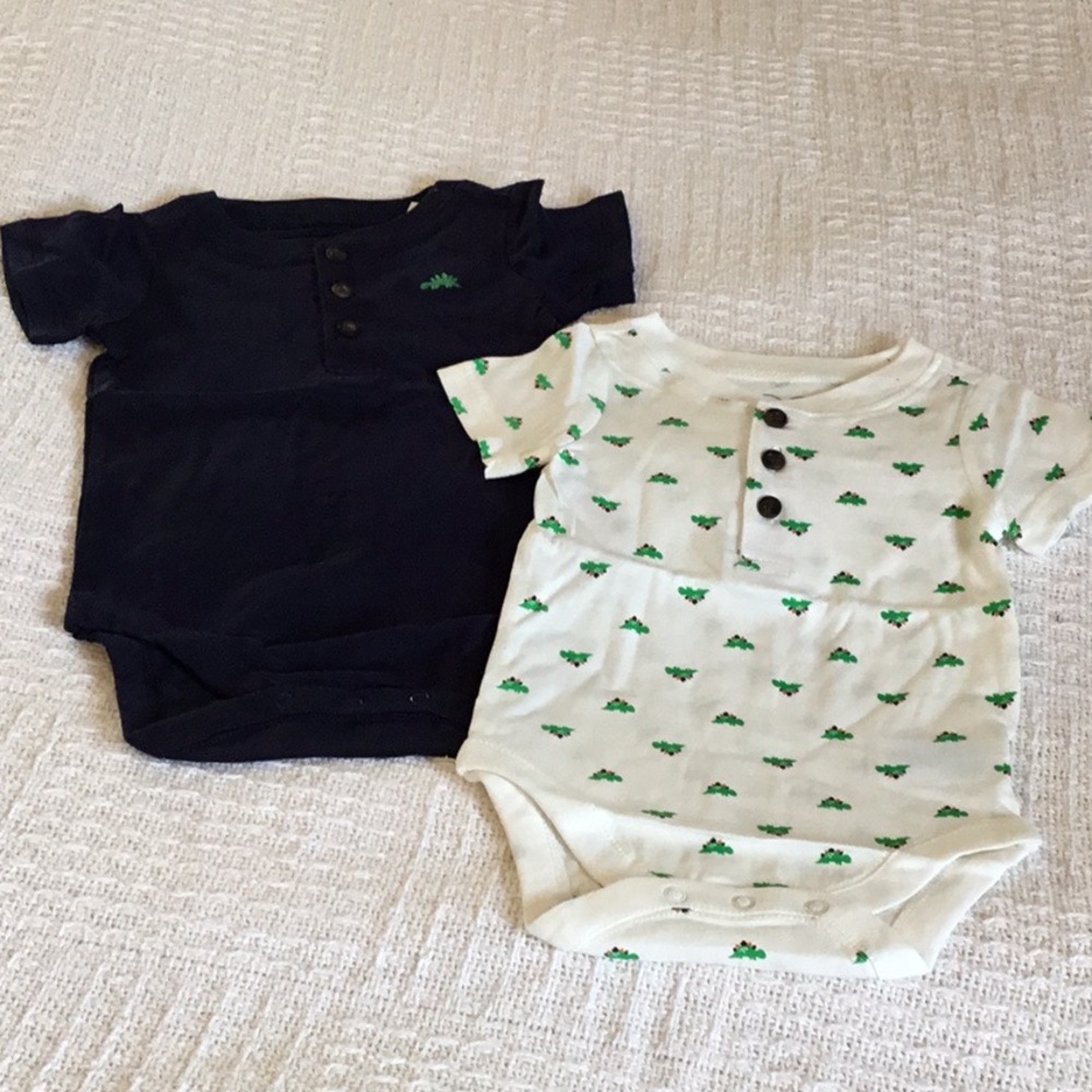 New in package 3-6 month dinosaur onesies
